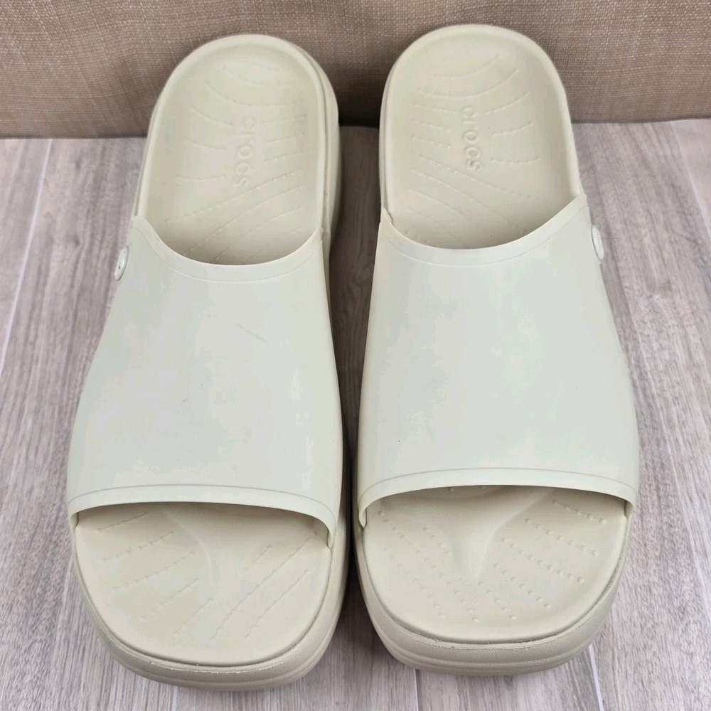 Crocs Women's Skyline Bone Color Platform Wedge Sandals Beach Casual‎  Size 11